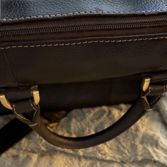 Vintage BROOKS BROTHERs Elegant Black Leather Men's Bag briefcase satchel - Picture 4 of 15